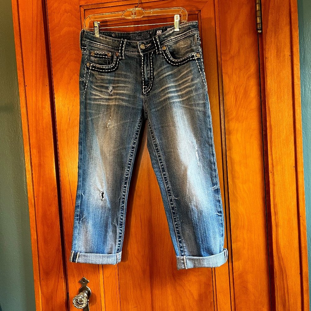 Miss Me Cropped Distressed Jeans 27"